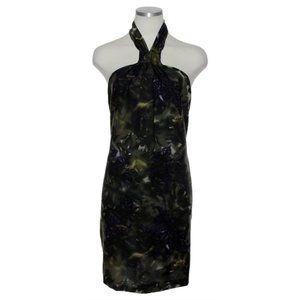 New 7 For All Mankind Silk Printed Halter Dress